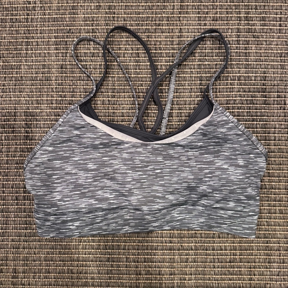 ZYIA Gray Space-Dye Strappy Sports Bralette
